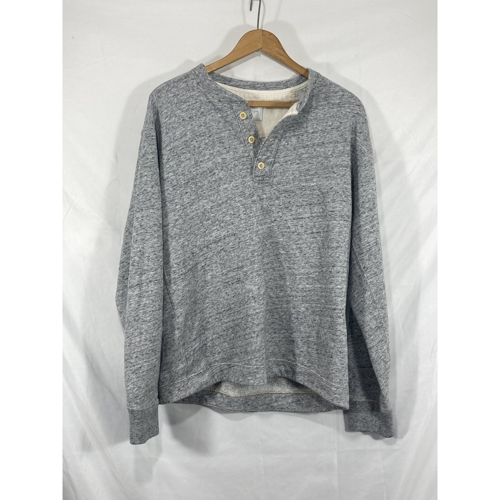 Abercrombie & Fitch Shirt Sz S Gray Long Sleeve Pullover Henley Knit Preppy Cozy